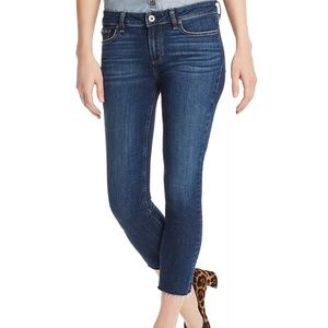Paige Skyline Mid Rise Cropped Skinny Jeans In Greece